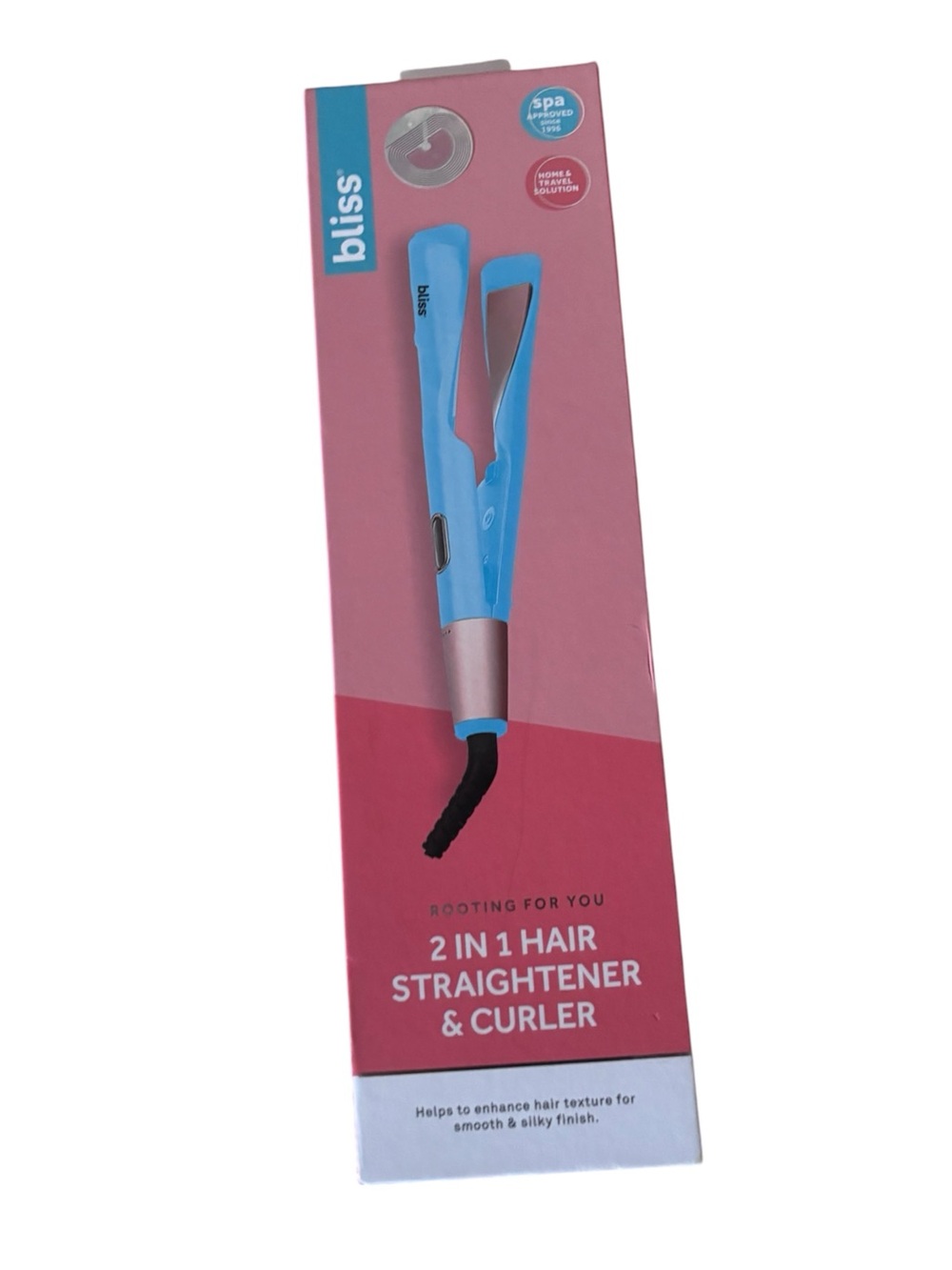 Bliss 2-in-1 Hair Straightener & Curler - Light Blue